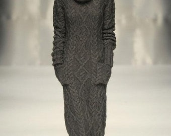 chunky cable knit dress