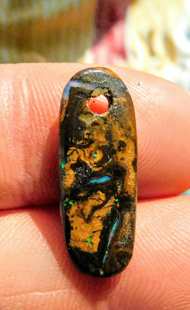 Koroit boulder Opal pendant Frotal drilled