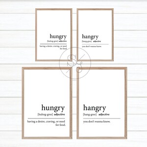 Hungry Sign Hangry Sign Kitchen Decor Kitchen Wall Art | Etsy