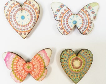 Butterflies Hearts - Fridge Magnets
