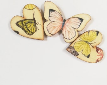 Butterflies, Hearts - Fridge Magnets