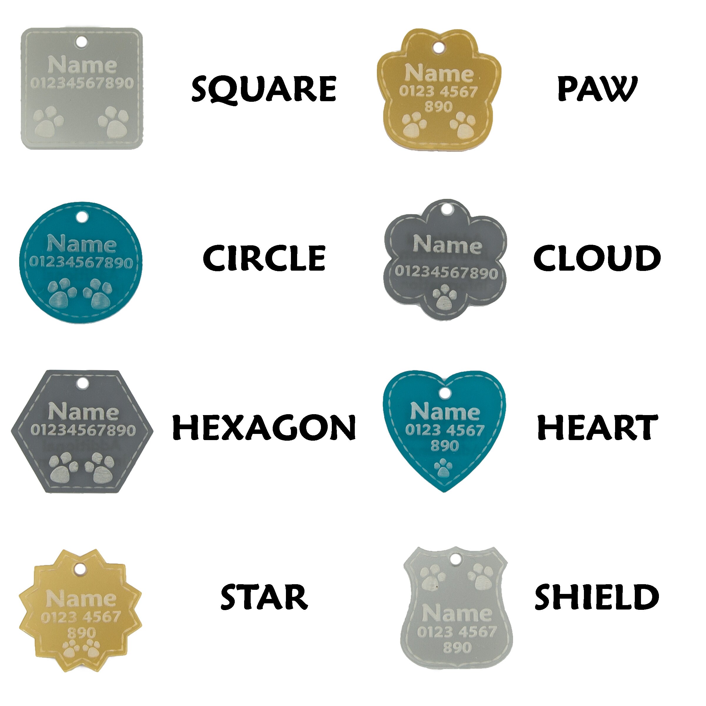 Luxury Dog Tags Cat Name Tags Engraved Personalised Pet ID Etsy UK