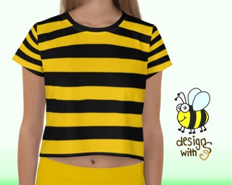 yellow and black striped bee t shirt