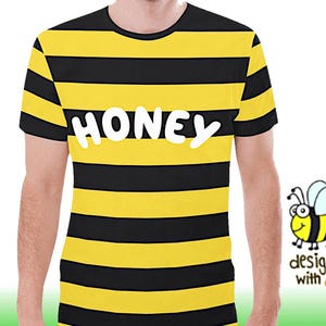 yellow and black striped bee t shirt