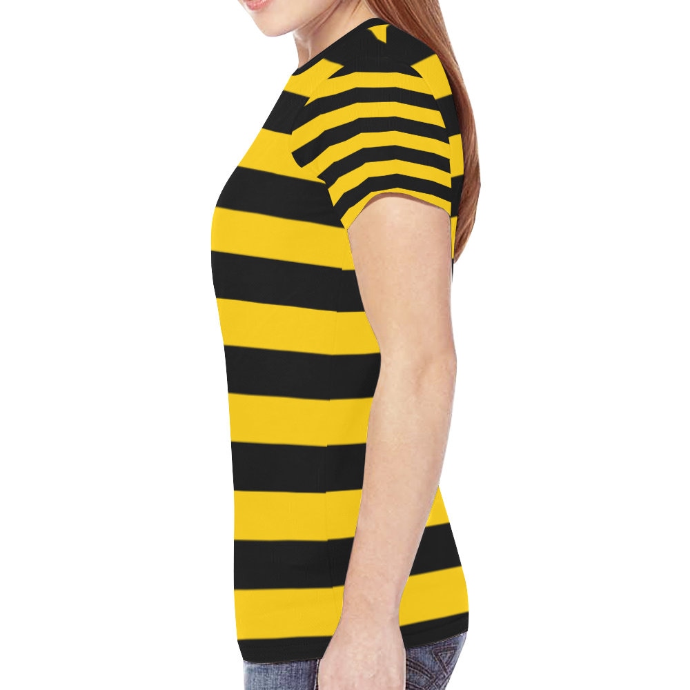 black and yellow striped shirt womens