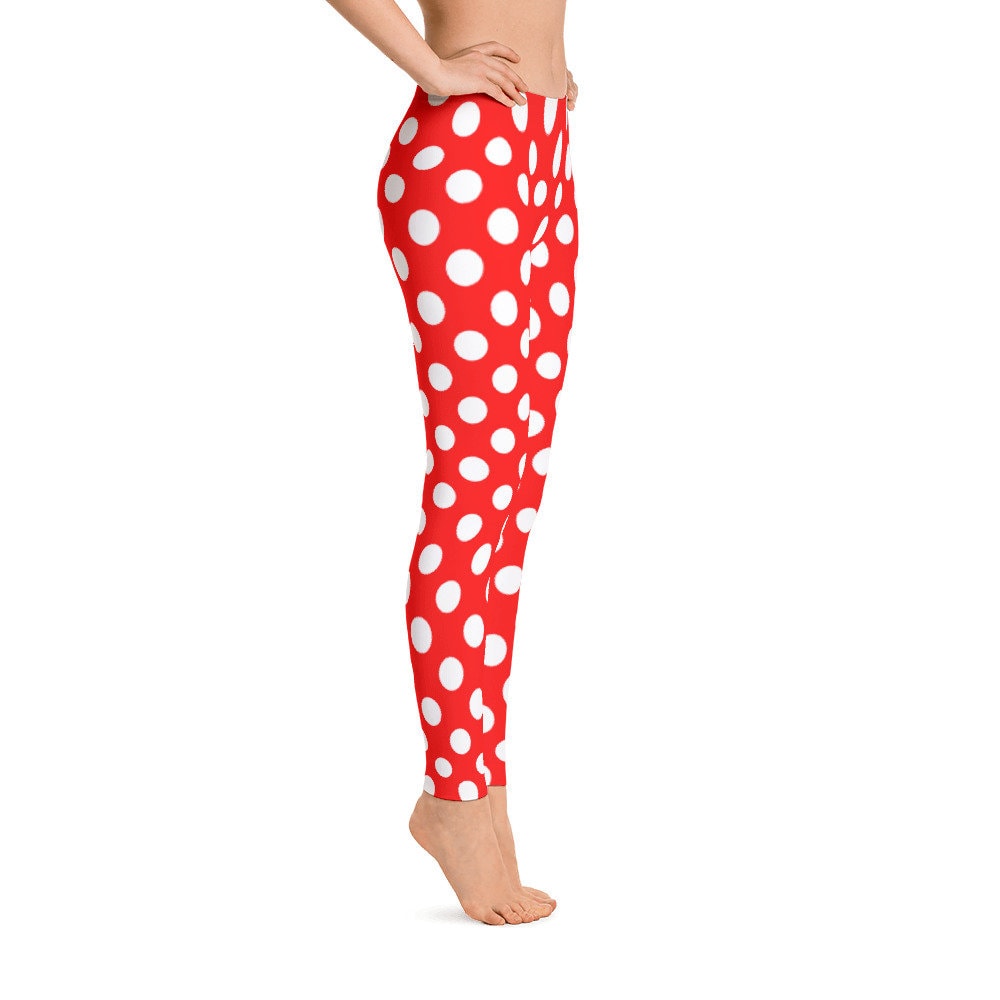 Pris kjole gennemskueligt Pin up Leggings Red Polka Dots White Big Dotted Pants I Cute - Etsy