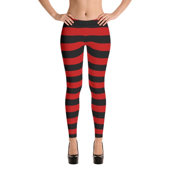 Leggings de sorciere rouge noir raye I costume de carnaval legging rayures taille de vetements de danse d entrainement de yoga en microfibre de haute qualite. XS XL Etsy Canada