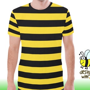 蜂 Tシャツ イエロー ブラック 面白いバンブルビー ミツバチ コスチューム Tシャツ メンズ ユニセックス I トレンド プリント Tシャツ 衣装 服 ストライプ ストライプ