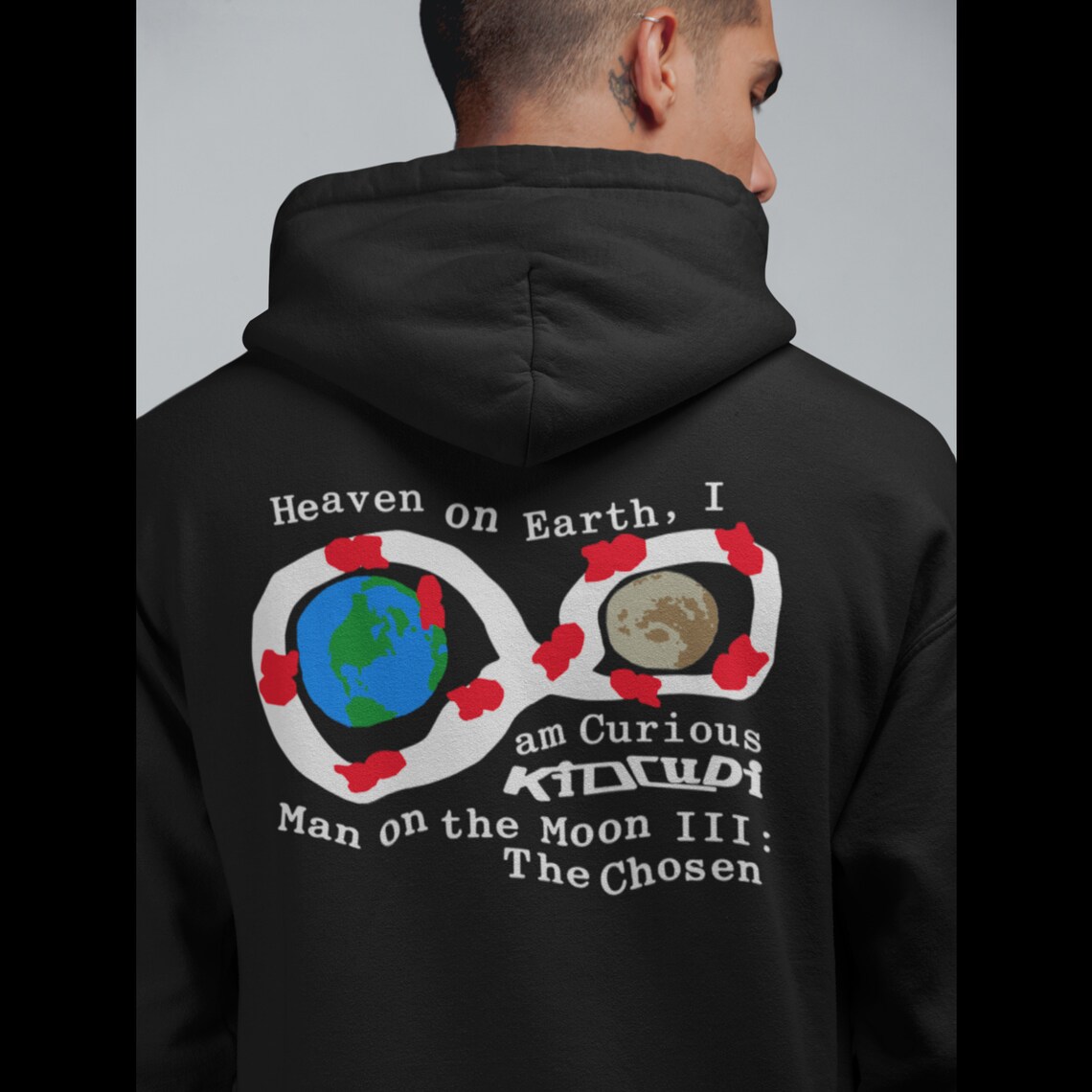 Man on The Moon 3 Kid Cudi Black Hoodie Inspired Merch MOTM Etsy