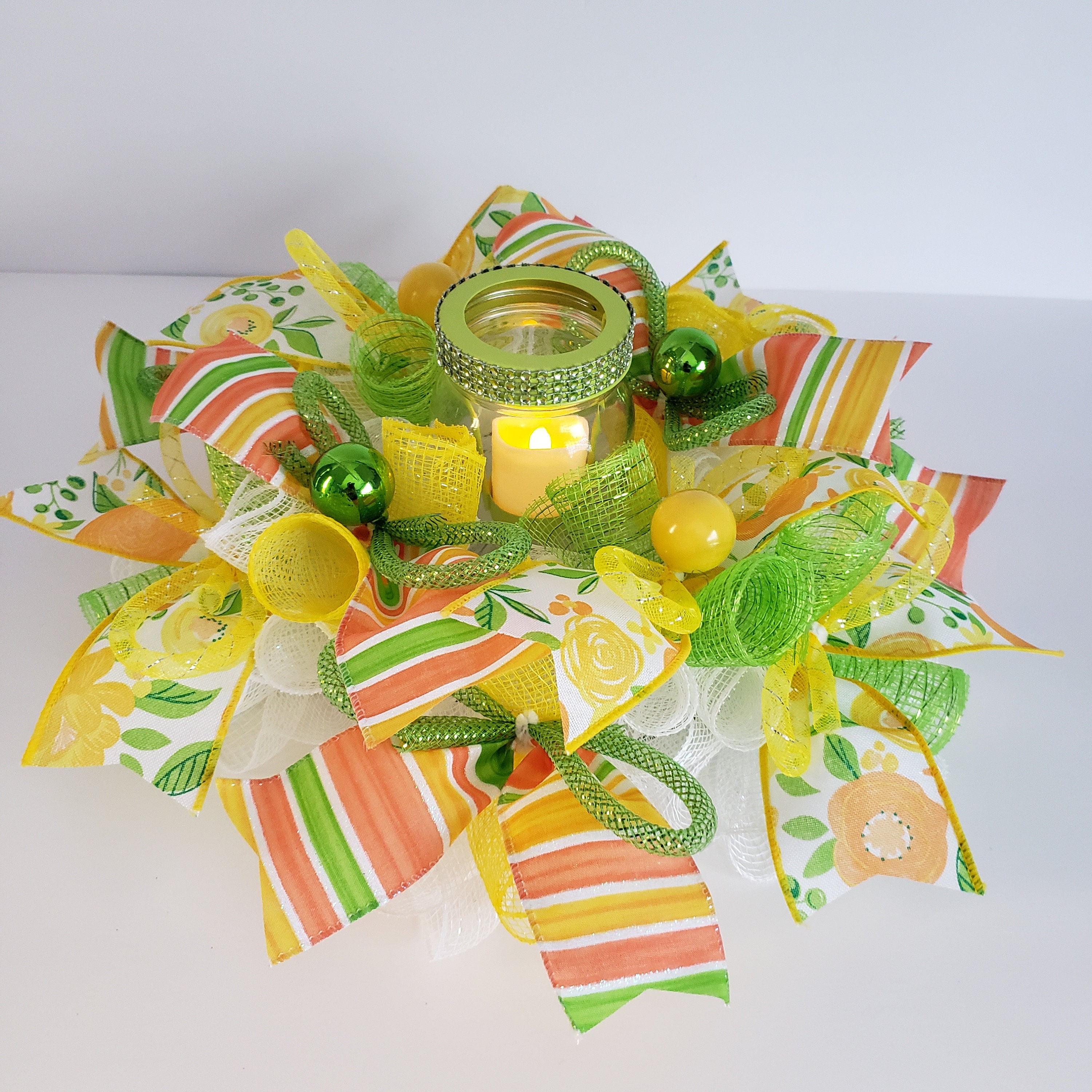 Spring Centerpiece Summer Centerpiece Summer Candle Ring Etsy