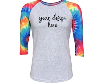 Tie Dye Print Sleeve Raglan Shirt