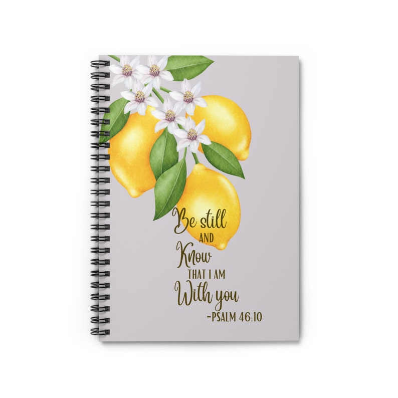 Be Still Scripture Spiral Notebook Ruled Line, Prayer Journal, Daily