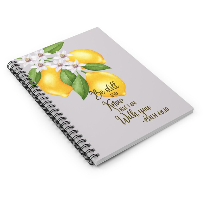 Be Still Scripture Spiral Notebook Ruled Line, Prayer Journal, Daily