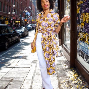 African Print Shirts Women Tunic Tops Loisaida (Sizes S, M, XL)