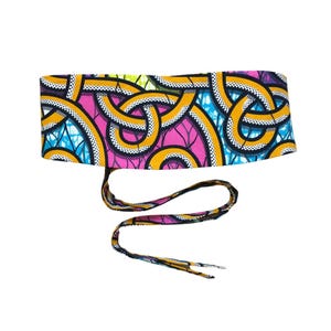 Obi Belt Tie Waist African Print Golden Knots