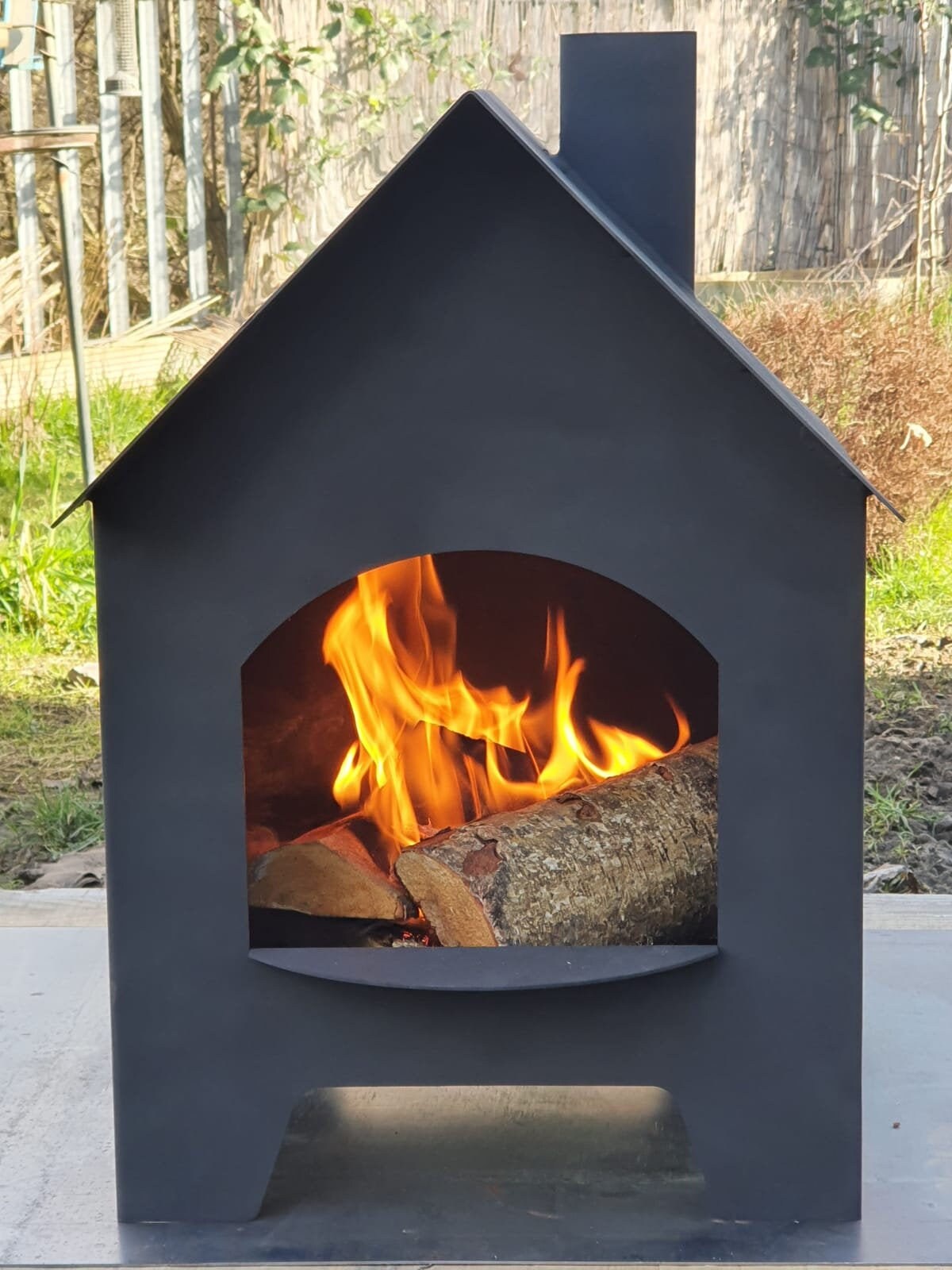 House Style Fire Pit Log Burner - Etsy Canada