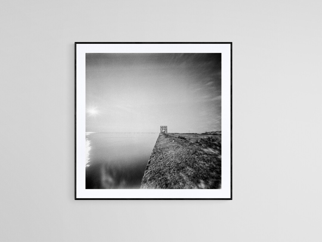 Pinhole Photography Print: Curonian Spit Building, Black and White Home ...