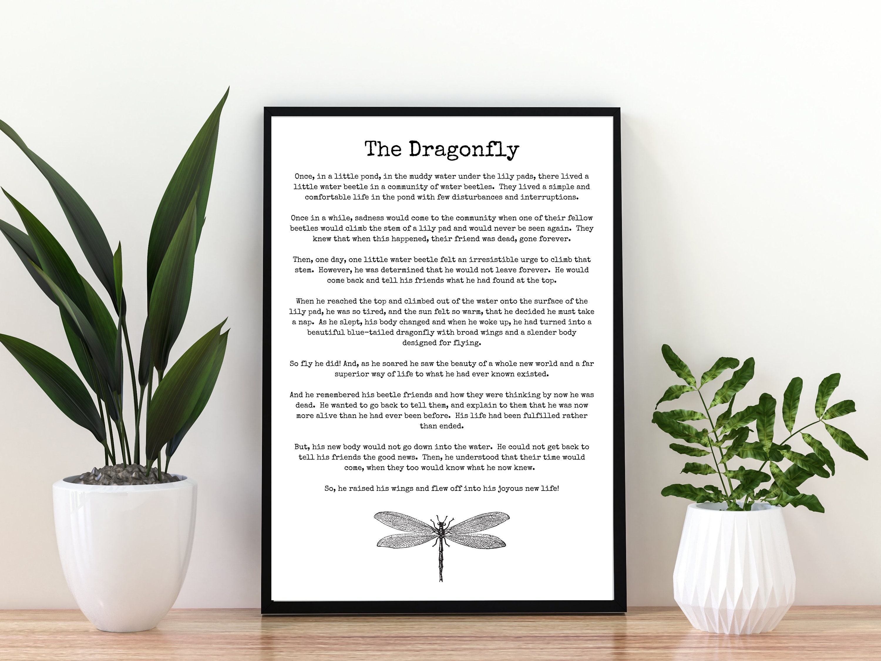 Dragonfly Story Print Print or Digital Download A4 A3 Memorial