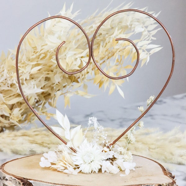 Ringhalter "Most beautiful day" mit Birke Baumscheibe und Trockenblumen für Hochzeit oder Dekoration in weiß