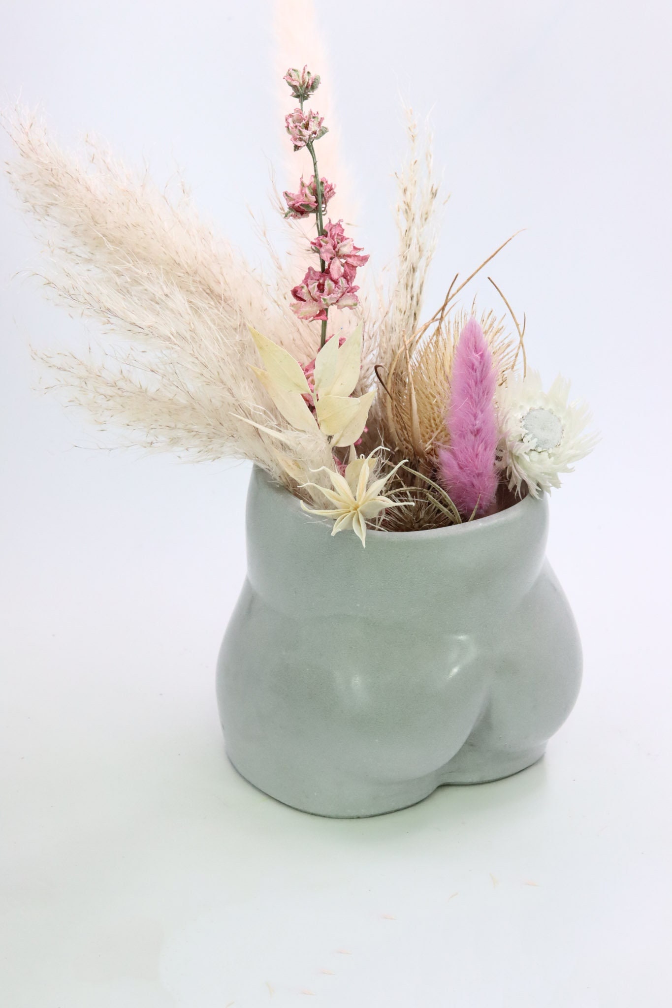 Butt Vase Flower Po Vase in Grey
