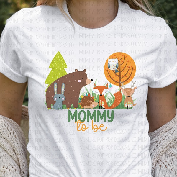 Woodland Tribe Mommy To be tee | Family theme tshirts | Forest Animal Theme Baby Shower Gender Reveal | Family To Be Shirts