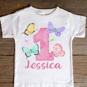 Butterfly Birthday theme Top | Customizable Birthday T-shirt | Cute Butterflies party tee | Love Nature Personalizable shirt |