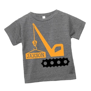 Crane Shirt Machine Construction Digger | PERSONALIZED T-shirt | Variety of COLORS | Construction Theme Birthday | Custom