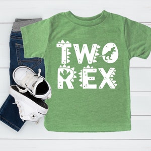 Two REX 2nd Birthday Shirt | T-rex theme party tee | Dinosaur Second Bday t-shirt |