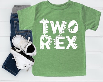 Two REX 2nd Birthday Shirt | T-rex theme party tee | Dinosaur Second Bday t-shirt |