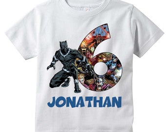 Black Panther T-shirt | PERSONALIZE | Add Name/Age | Tee Designs | Toddler, Youth, Adult Sizes | Birthday party