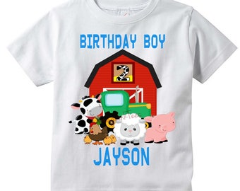 Farm Animal babies Personalized T-shirt, Customize NAME and AGE Tee Designs, Toddler, Youth, Adult Sizes, Birthday party custom