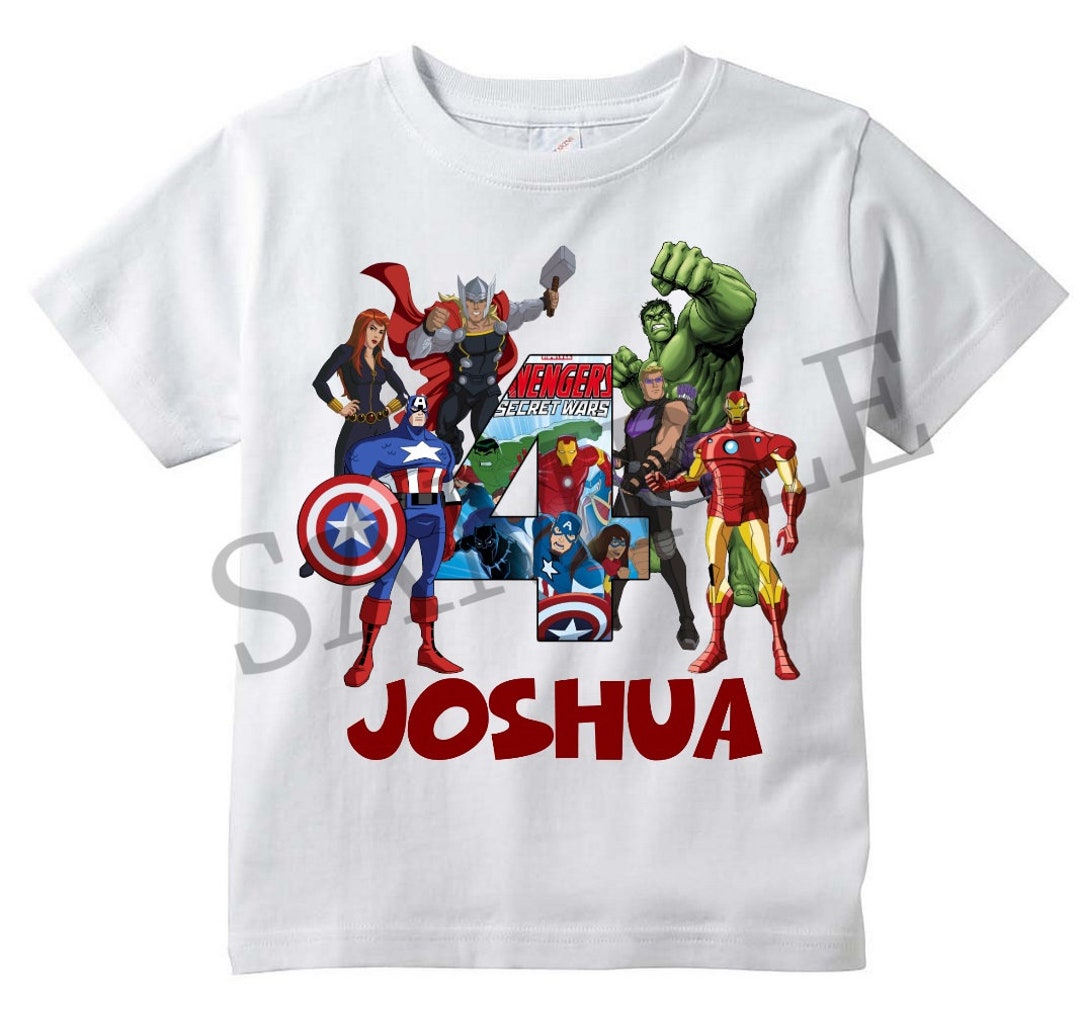 Avengers Superhero CAMISETA PERSONALIZADA Personalizar NOMBRE - Etsy