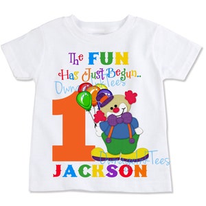 Circus Clown T-shirt | PERSONALIZE | Add Name/Age | Tee Designs | Toddler, Youth, Adult Sizes | Birthday | Fun Gift |