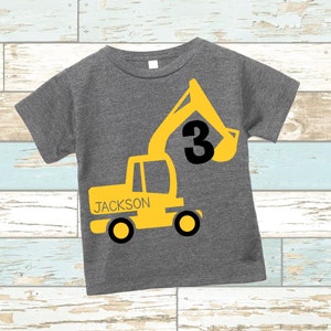 Excavator Shirt Construction Digger | PERSONALIZED Excavator T-shirt | Variety of COLORS | Construction Theme Birthday | Custom