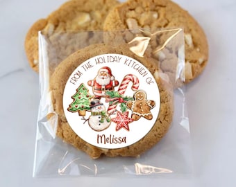 Christmas Cookie Stickers | From the kitchen of personalized tags | treats & goodies seals | Gingerbread cookies labels