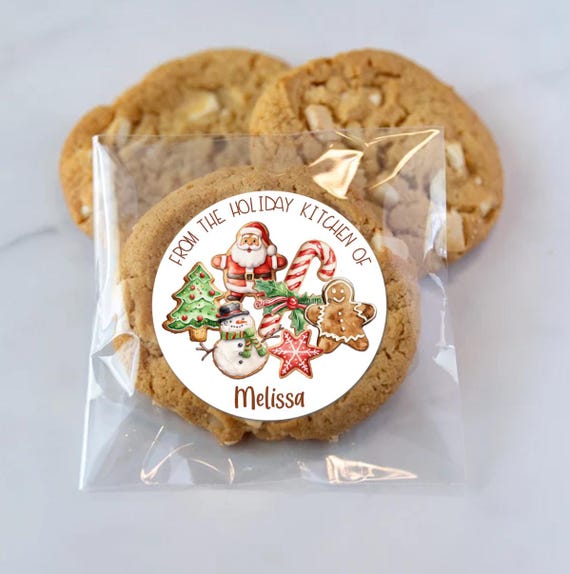 Christmas Cookie Stickers | From the kitchen of personalized tags | treats & goodies seals | Gingerbread cookies labels