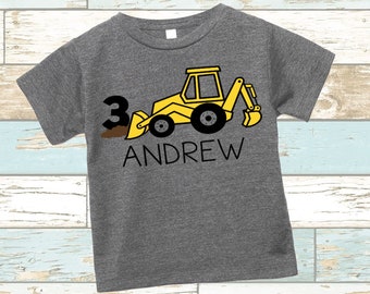 Backhoe Construction Digger | Bella + Canvas | Toddler T-shirt | Variety of COLORS | Construction Theme Birthday | Custom