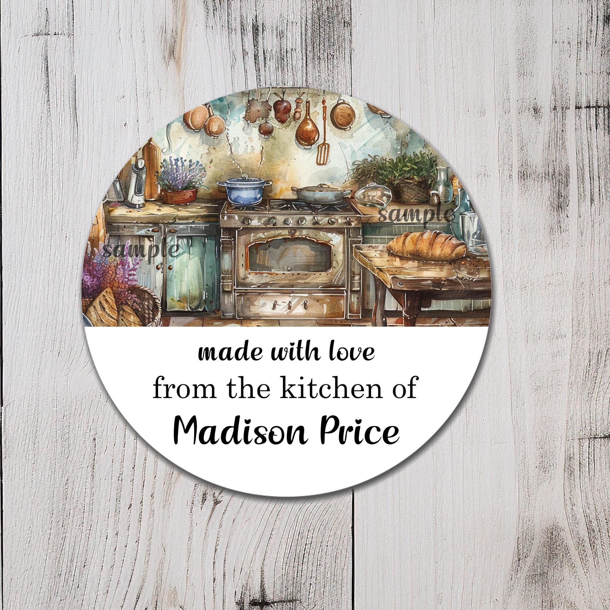 Country Kitchen Stickers Personalized | Food Made With Love Adhesive ...