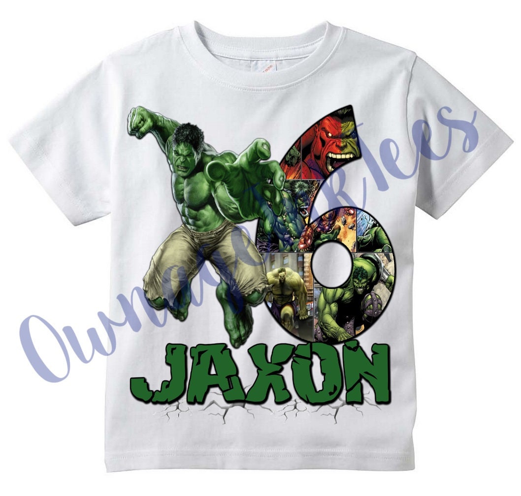 New Personalized Birthday Shirt Super Hero Hulk Avenger