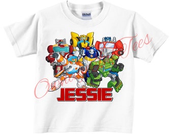 Rescue Bots PERSONALIZED T-shirt, Customize Tee Designs, Toddler, Youth, Adult Sizes, Birthday party custom