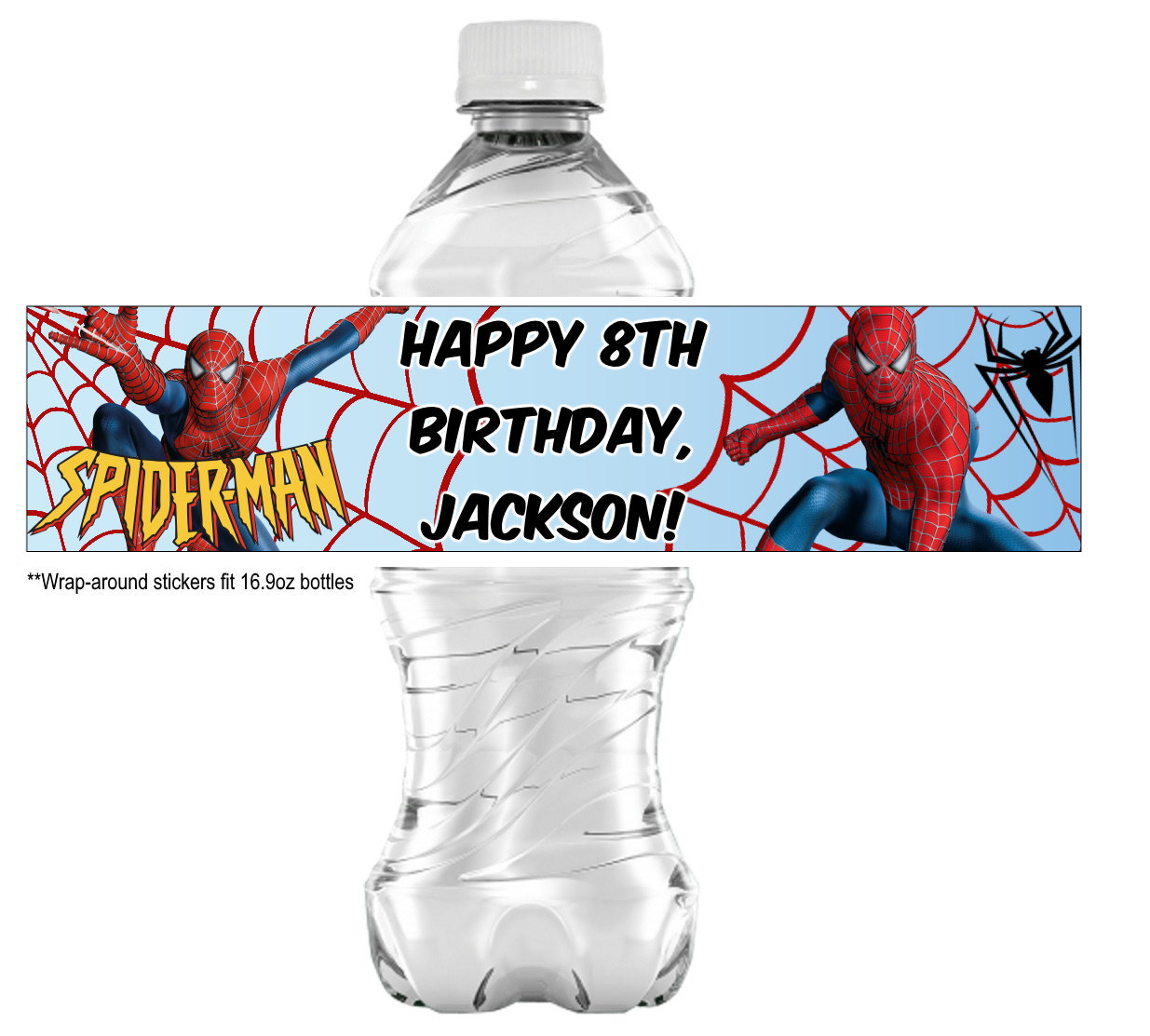 INSTANT DOWNLOAD Spiderman Party Water Bottle Label Printable Spiderman  Water Bottle Labels Spider-man Water Bottle Labels 