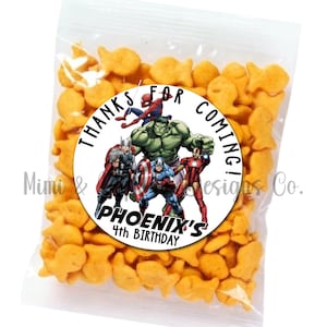 Avengers Personalized Lollipop Stickers, Use for Goody Bags, envelope seals