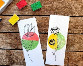 Floral handmade bookmarks, watercolor painted bookmarks, watercolor handmade bookmarks, floral bookmark, book lovers gift, bookmarks set