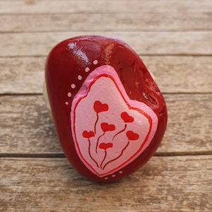 Love painted rock, love painted stone, red heart painted stone, valentine gift, gift for loved one, heart painted rock, love symbolic gift