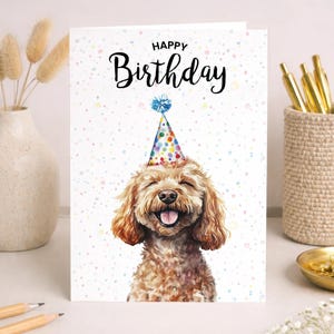 Cockerpoo Birthday Card for Dog Lovers