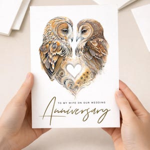 Anniversary Card For Wife Anniversary Card To My Wife Wedding Anniversary Card For Her Wife Anniversary Card Love Birds Card