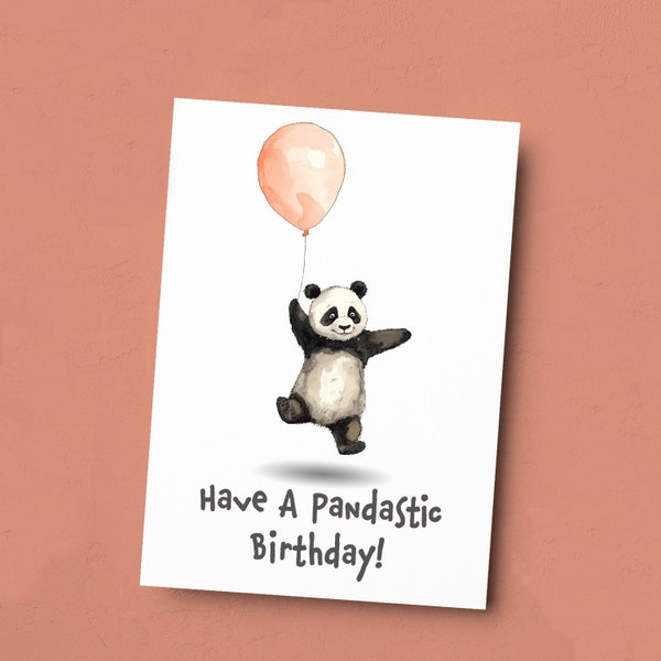 Birthday Card For Children Cute Panda Birthday Card For Child Card For Boy Birthday Card For Girl Pandastic Fun Birthday Card For Kids