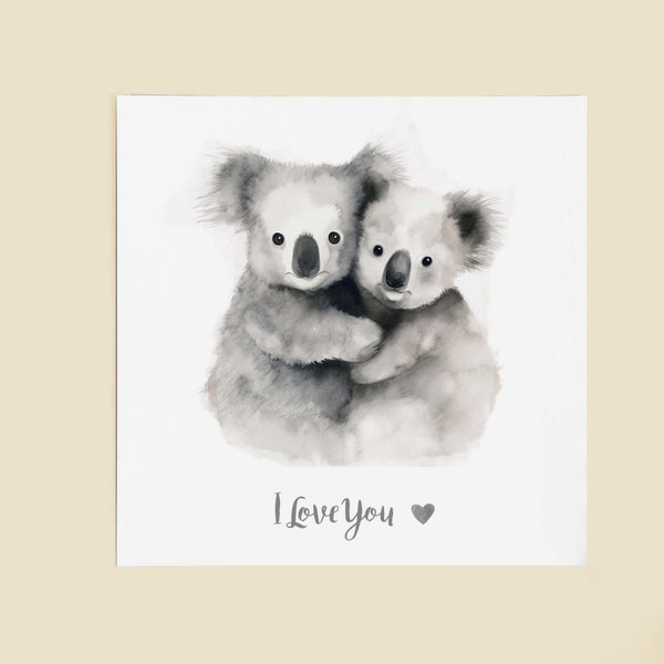 Anniversary or Valentine's Day Card For Wife Anniversary Card For Husband Boyfriend or Girlfriend Valentines Card For Him or Her Koala Love