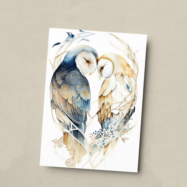 Anniversary Card For Husband Card for Anniversary Card For Wife Owl Anniversary Card For Couple Engagement Card For Couple Wedding Card