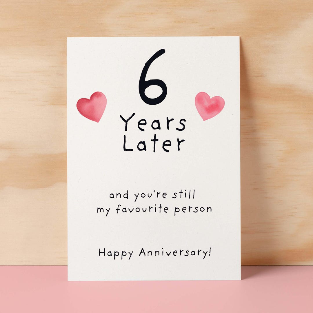 6th Wedding Anniversary Card for Wife Anniversary Card for Husband 6 ...